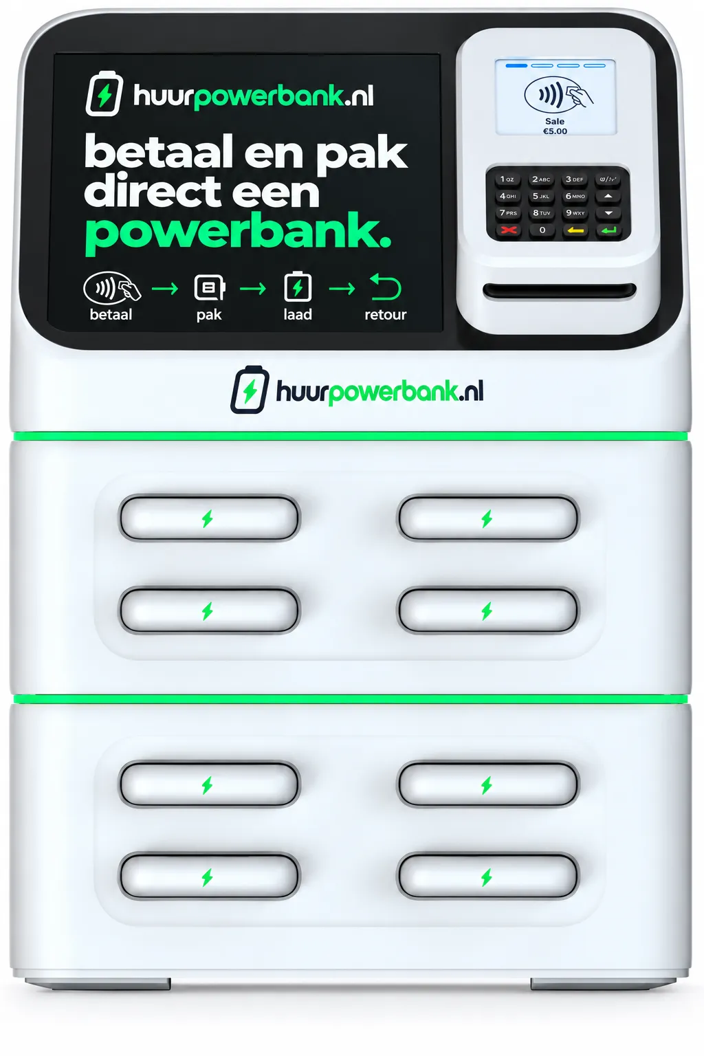 Compact HuurPowerbank.nl-station